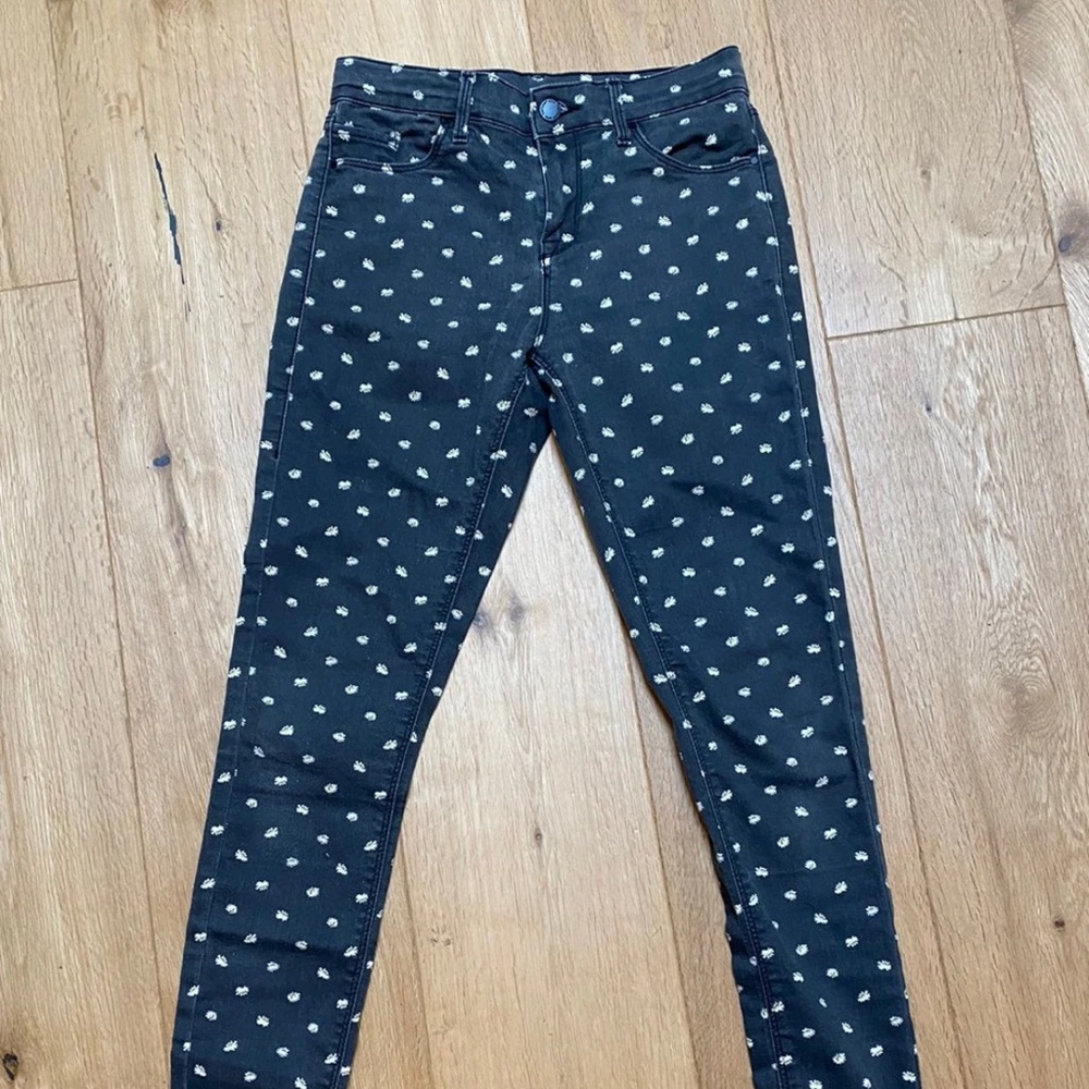 TopShop Moto Daisy print jeans 26